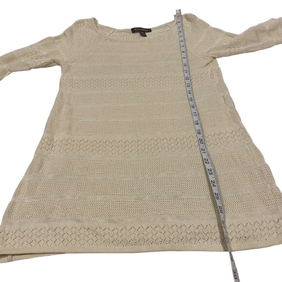 Tommy Bahama Pointelle Striped Lightweight Cream Sweater Size S - Picture 7 of 7